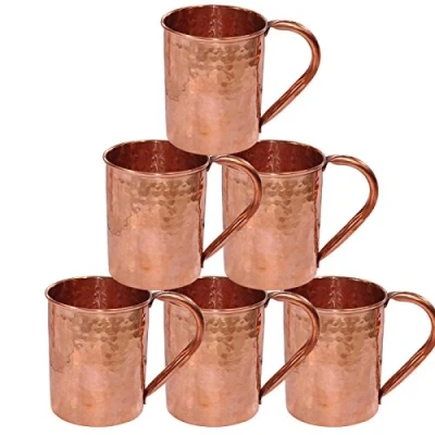 Image of Rastogi Handicrafts Drinkware Accessories Hammered Copper Moscow Mule Mug (6)