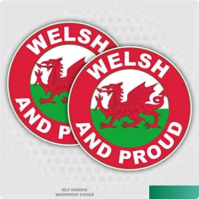Image of Landing Designs 2 x Welsh and Proud Flag Car Van Lorry Vinyl Self Adhesive Stickers