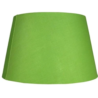 Image of Large Cotton Drum Shade Lampshade Pendant Light (Olive)