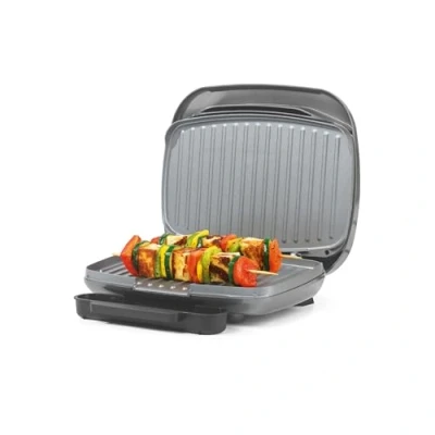 Image of Salter EK4366 Electric Health Grill Non Stick Griddle Plate &amp; Panini Press, Drip Tray, Automatic Temperature Control, Compact, Indoor Cooking With Little To No Oil, Toasted Sandwiches/Kebabs, Cosmos