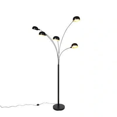Image of Qazqa Smart Floor lamp Black 5 Light Incl. WiFi B35 Sixties Design LED E14 Steel Suitable for Living Room I