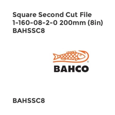 Image of Bahco 1 160 08 2 0 Square Second Cut File 8in
