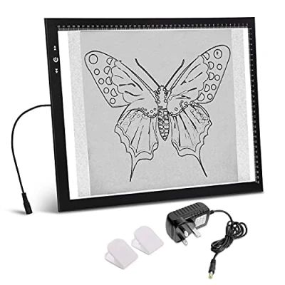 Image of HSK A3 Artist tracing Light Box Copy Table, 12V1A Adapter Power Dimmerable 6000 Lux Lock Button Artcraft Pad for Tatto Drawing, Sketching, Animation,Diamond Painting
