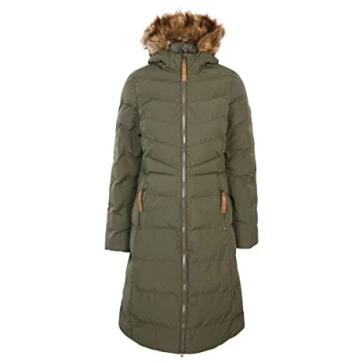 Image of Trespass Womens Jacket Longer Length Padded Casual Coat Fur Trim Audrey X