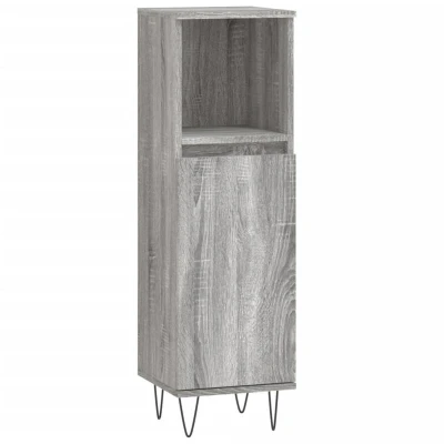 Image of vidaXL Bathroom Cabinet Grey Sonoma 30x30x100 cm Engineered Wood