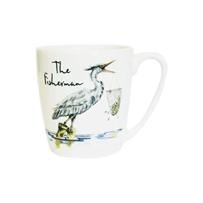 Image of Churchill Country Pursuits Animal Mug Vintage Printed Heron Tea Coffee Cup 300ml The Fisherman