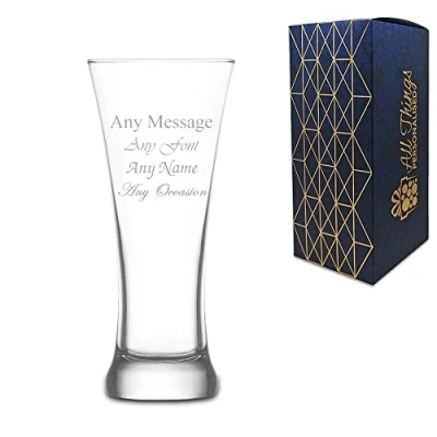 Image of Personalised Engraved 380ml Sorgum Pint Beer Glass, Gift Boxed, Perfect for Any Lover