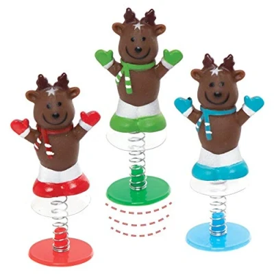 Image of Baker Ross AX512 Reindeer Jump Up Toys Pack of 6, Novelty for Children, Ideal Party Bag Fillers and Small Gifts Kids