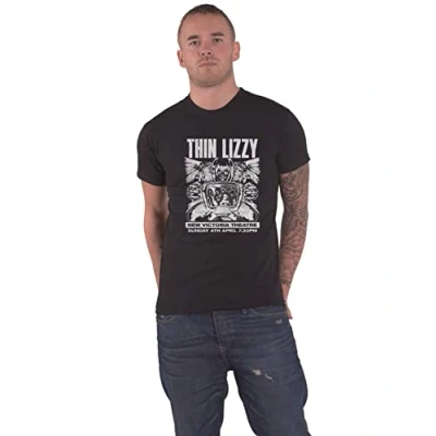 Image of Thin Lizzy T Shirt Jailbreak Flyer Band Logo Official Mens Black L