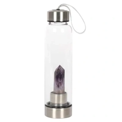 Image of Something Different CE_75130 Glass Water Bottle Calming Amethyst 1pc. 475g, Multicolor