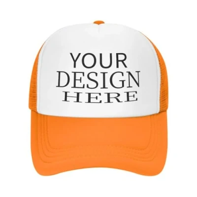Image of KYZMZC Personalized Baseball Cap Custom Made hat. Design Your own Add Logo/Text/Photo. hat for Men and Women. Orange