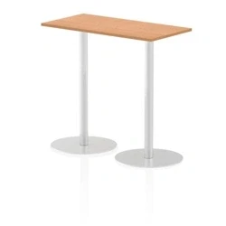 Image of Italia 1200 x 600mm Poseur Rectangular Table Oak Top 1145mm High Leg