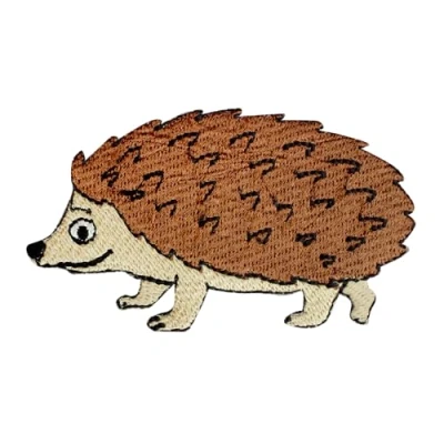 Image of Hedgehog Patch, Animal Cute Cartoon Kids Patch Embroidered Iron on Sew Badge for Clothes etc. 8x5cm