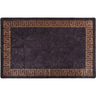 Image of vidaXL Rug Washable 160x230 cm Black and Gold Anti Slip