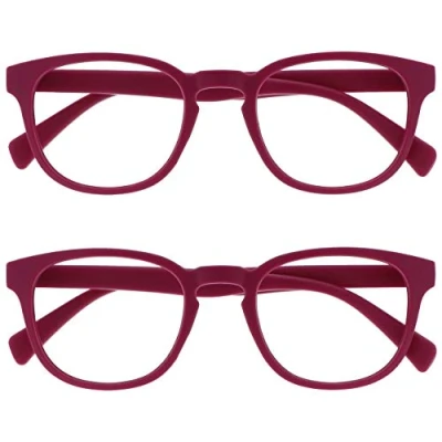 Image of OPULIZE Pop Reading Glasses Fun Round Matt Frame Fuscia Pink Spring Hinges Scratch Resistant Mens Womens RR2 4 +2.50