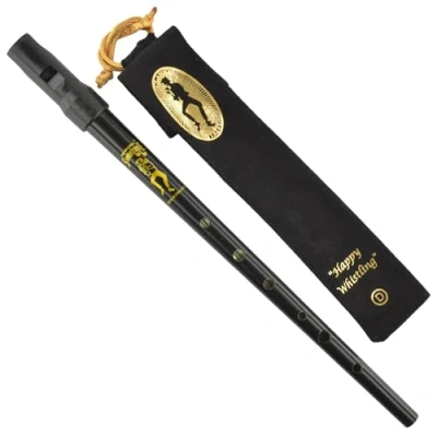Image of Clarke Sweetone D Traditional Irish Tin Penny Whistle &amp; Soft Black Pouch (Black)