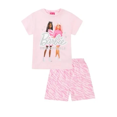 Image of Barbie Girls Unstoppable Short Pink Pyjama Set (8 9 Years)