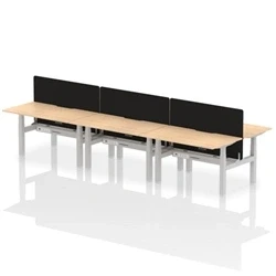 Image of Air B2B 1400x800 Adjustable 6P Bench Desk Scallop Maple/Silver +Screen