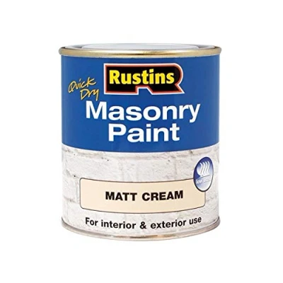 Image of RUSTINS Masonry Paint, Cream, 500 ml (Pack of 1)