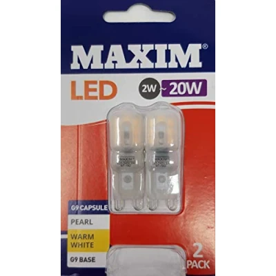 Image of Maxim 2W/20W LED G9 Capsule Light Bulb Warm White Packs of 2/4/10 (Pack 2)