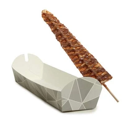 Image of Sephra Long Waffle Trays (100 Pieces) Disposable Takeaway for Hot Dogs