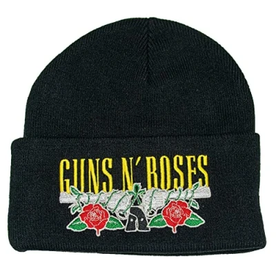Image of Amplified Guns N Roses Gun Crest Cuff Beanie, Black