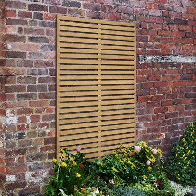 Image of Forest 6&#039; x 3&#039; Pressure Treated Slatted Trellis Panel (1.8m 0.9m)