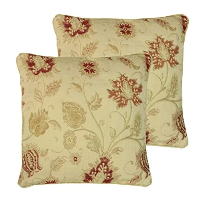 Image of Paoletti Zurich Polyester Filled Cushions (Twin Pack), Polyester, Champagne