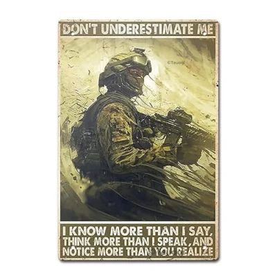 Image of Patrioctic U.S Army Memorial Day Veterans Independence Soldier Vietnam War Veteran 6x8 in Tin Sign Home Decor Art Metal Signs Wall Poster