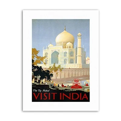 Image of Wee Blue Coo Canadian Pacific Taj Mahal India Canada Vintage Travel Canvas Art Print