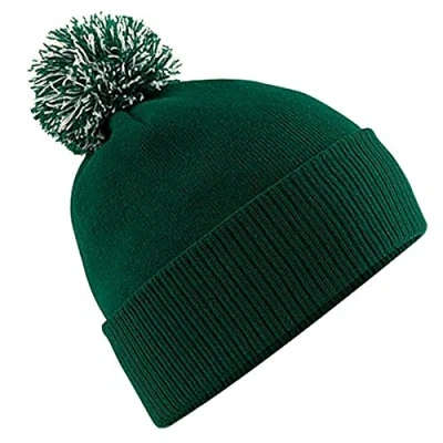 Image of Beechfield Snowstar Beanie Elegant Design Bottle Green/Off White