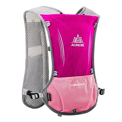 Image of AONIJIE 5L Outdoor Sport Multifunctional Camping Backpack Cycling Running Climbing Hiking Hydration Vest Pack (Pink only Vest, OneSize)