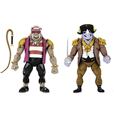 Image of NECA TMNT Turtles In Time Pirate Bebop &amp; Rocksteady 7 Action Figure2Pk