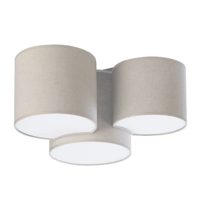 Image of TK Lighting Mona nature ceiling light, 3 bulb, linen