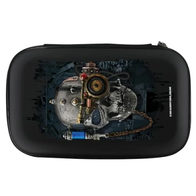 Image of Officially Licensed Alchemy Darts Case Gothic Horror Design Storage Wallet (Mechanical Skull)