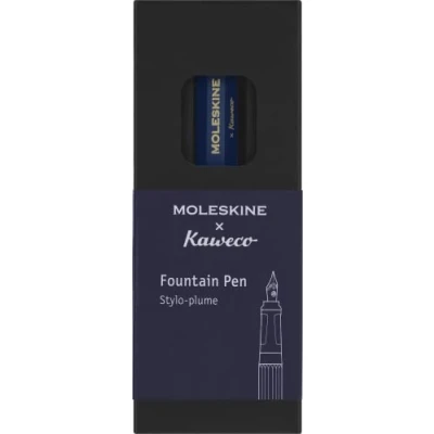 Image of Moleskine x Kaweco Fountain Pen in ABS plastic with Gold Plated Size M Nib for Writers, Note Takers, Blue Ink Cartridge Included, Color