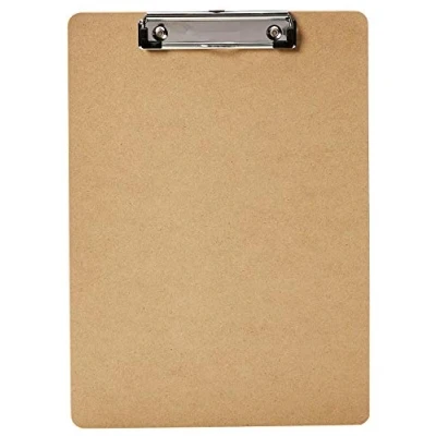 Image of KAV Pack of 10 Basic Durable Wooden Clipboards with Low Profile Clip A4 Size, Sturdy Spring Grip, Smooth Surface, Concealed Hanging Hole, Recyclable Clipboard Set for Office, School, NHS, and More