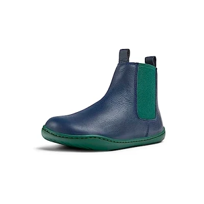 Image of Camper PEU CAMI Classic ankle boots for kids, Size: 10K, Dark blue Leather and textile