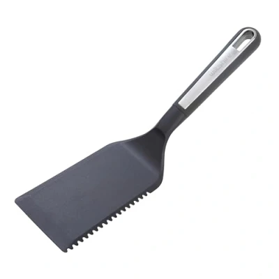 Image of Wiltshire Aspire Lasagna Turner, Flipping &amp; Turning, Solid Cooking Spatula Cutting Edge, Fish Slice, Heat Resistant Utensil, Non Stick, Scratch, Anti Slip Soft Touch, Grey Silver, 33x8x8.3cm