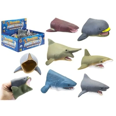 Image of PMS Multicolor Sea Life Finger Puppets 1 Count Assorted Whale &amp; Shark Designs Perfect For Storytelling Playtime