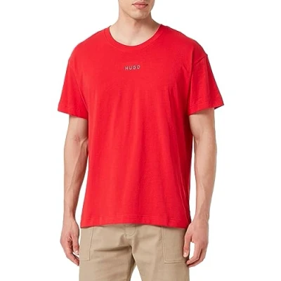 Image of HUGO Men&#039;s Linked Pyjama T Shirt, Open Pink693, XXL
