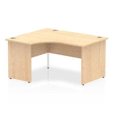 Image of Impulse 1400mm Left Crescent Desk Maple Top Panel End Leg