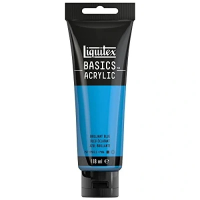Image of LIQUITEX Basics Acrylic Paint, Brilliant Blue, 118 ml Tube
