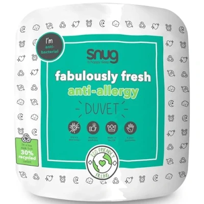 Image of Snug Fabulously Fresh Duvet 7.5 Tog Spring Summer Anti Allergy Quilt Lightweight Cool Cooler Comfortable Soft Hypoallergenic and Machine Washable 200x200cm Double, Packaging may vary