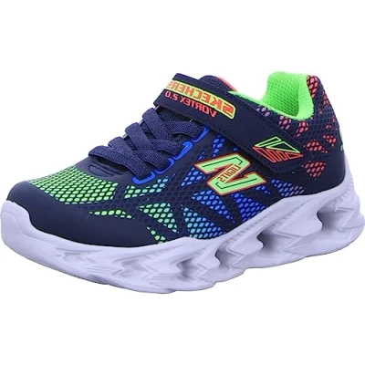 Image of Skechers 400602N NVMT Sneaker, Navy Synthetic/Multi Trim, 4 UK