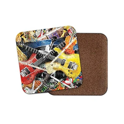 Image of 1 x Grunge Guitars Coaster Music Musician Art Men&#039;s Dad Brother Uncle #14787