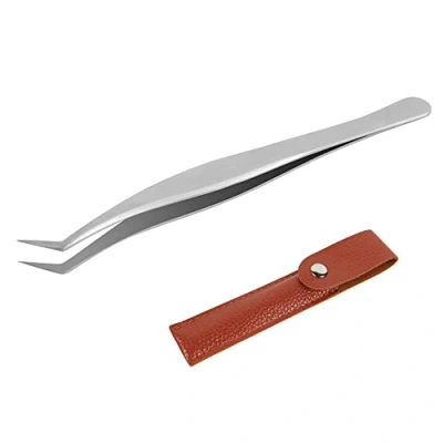 Image of Lunamoon Eyelash Extension Tweezers for Eyelashes Straight and Curved Tips Nipper Professional Stainless Steel Precision Set (LM 01)