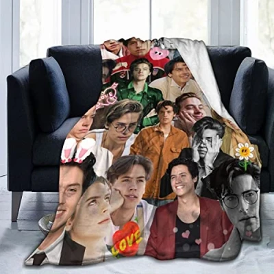 Image of Blanket Cole Sprouse Soft and Comfortable Wool Fleece Throw Blankets for Sofa Office car Camping Yoga Travel Home Decoration Cozy Plush Beach Gift