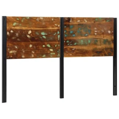 Image of vidaXL Reclaimed Wood &amp; Iron Headboard 160 cm Unique Rustic Freestanding Design for Bedroom Decor