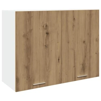 Image of vidaXL Hanging Cabinet Storage Cupboard Artisan Oak Engineered Wood Wall Mounted Ample Kitchen 80x31x60cm